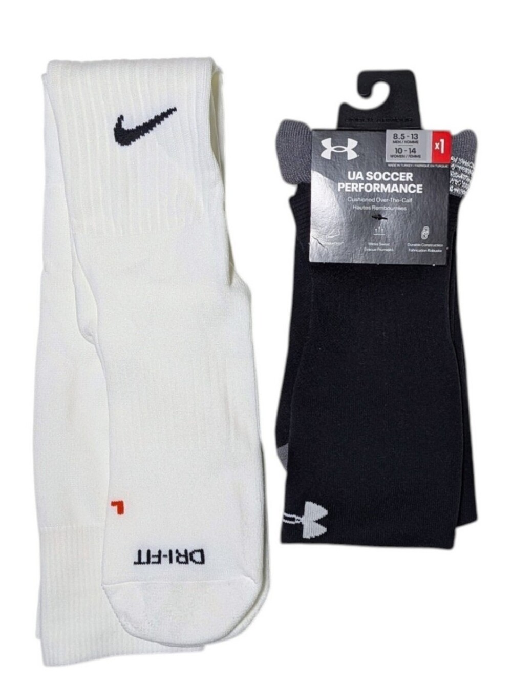 Nike + Under Armour Soccer Socks Sz L
